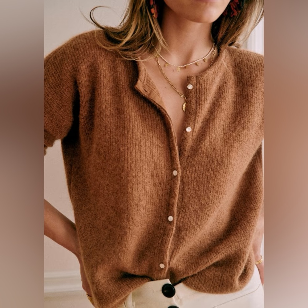 Sezane Gaspard Cardigan - Camel